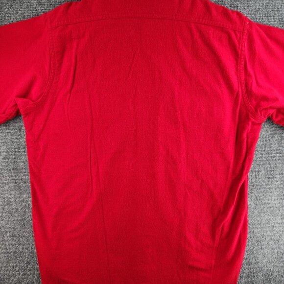 VTG Woolrich Chamois Flannel USA Made Button Up Shirt Red Large Cotton Point - Picture 16 of 16